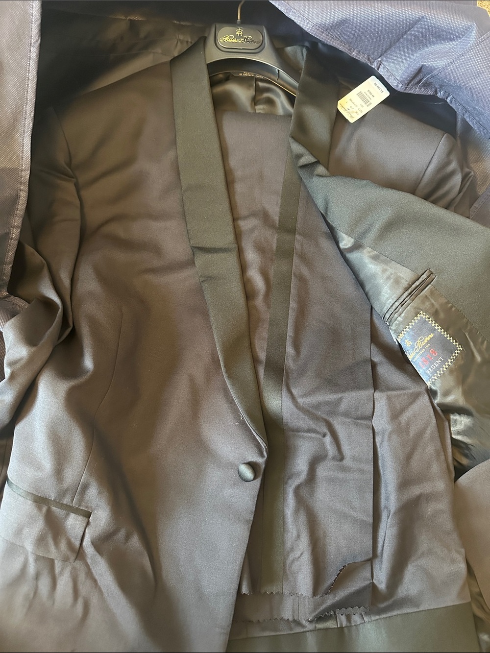 Brooks Brothers Black Satin-Lapel Tuxedo Jacket & Pants